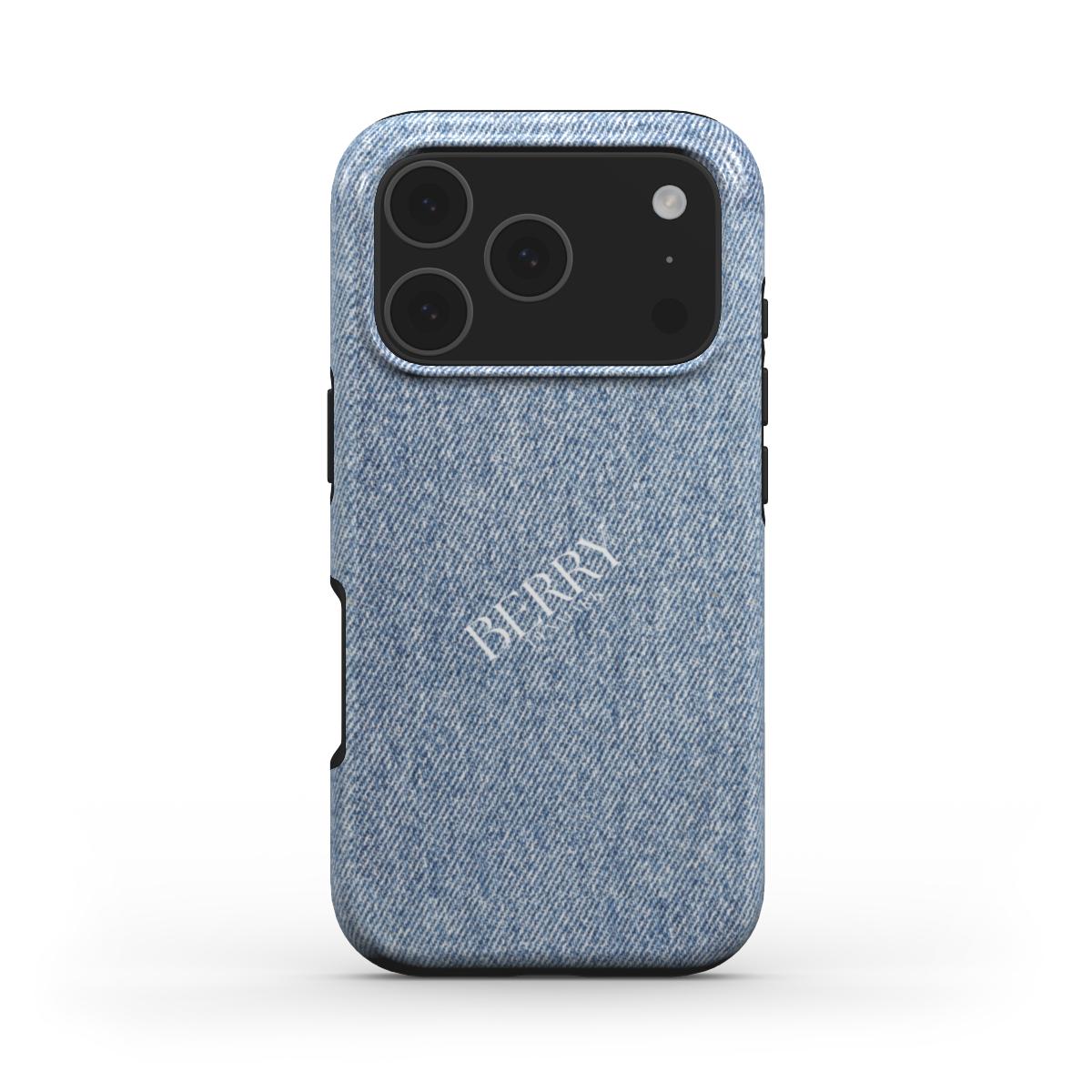 iPhone-skal med stilren design färg: vit – Denim Girly iPhone MagSafe