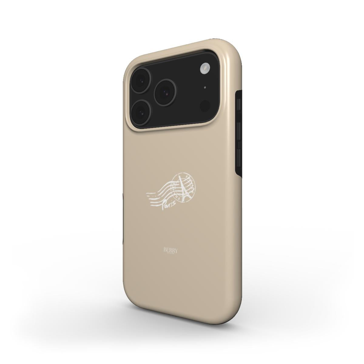 Trendy beige phone case with a minimalist design and feminine, aesthetic appeal, perfect for a stylish and popular girl on the go.