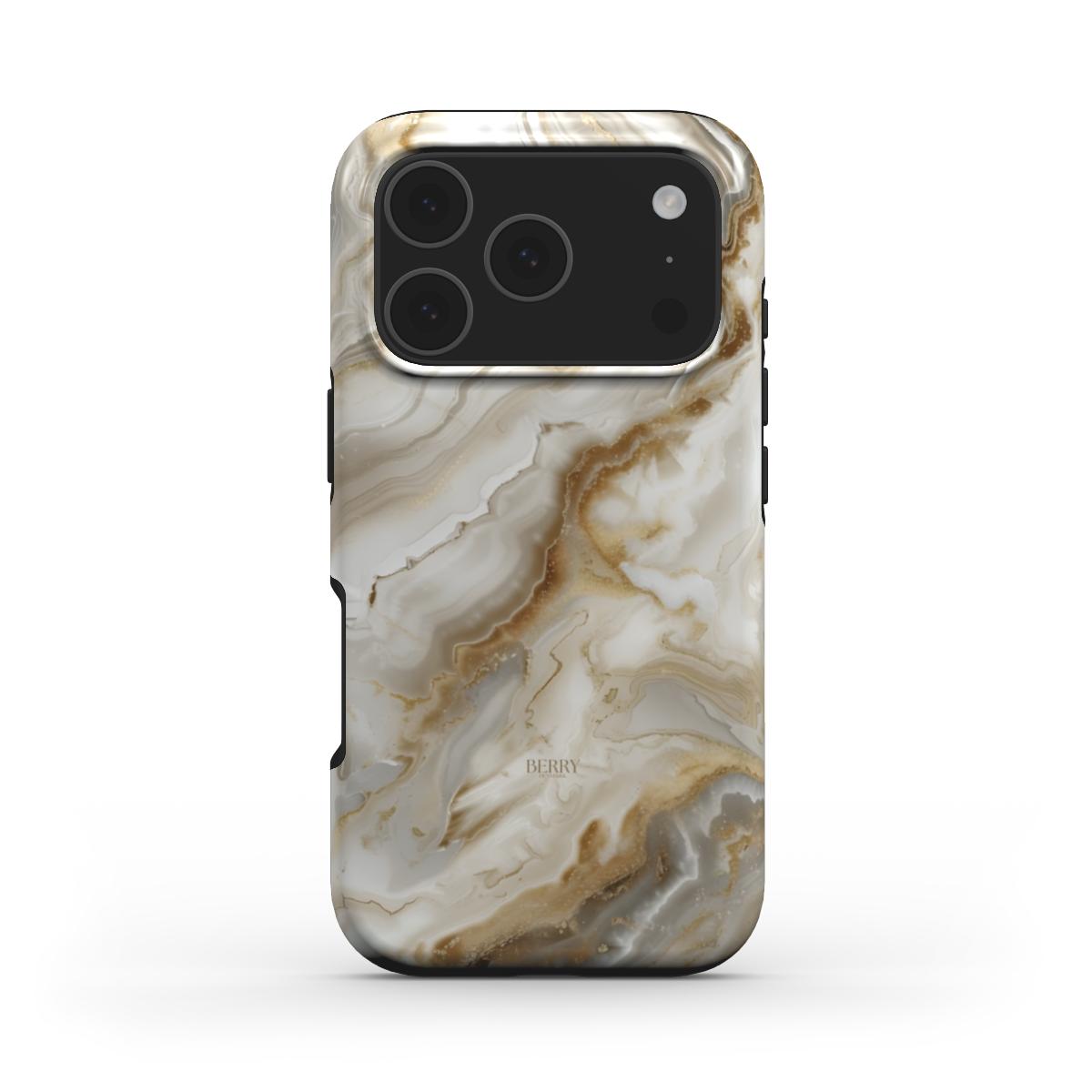 Funda para iPhone con patrón de mármol color: beige – Desert Marble Quartz iPhone MagSafe
