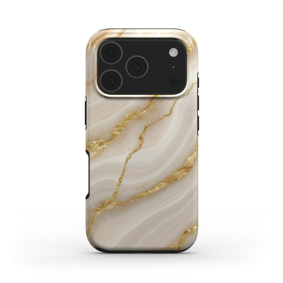 iPhone case with marble pattern in gold – Gold Marble Quartz iPhone MagSafe