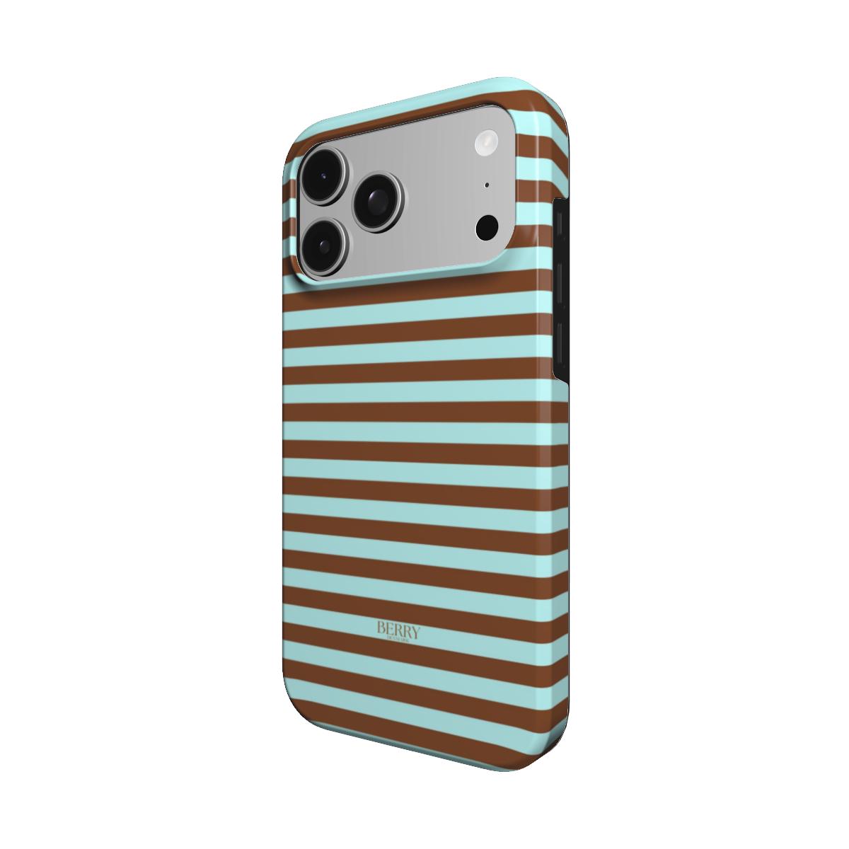 iPhone case with stripes in blue – Blueberry Cookie