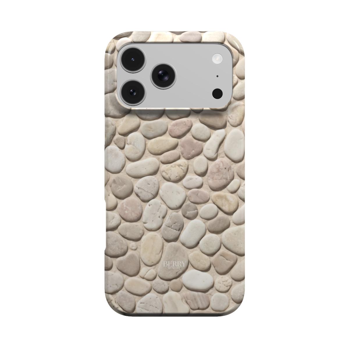 Pebbles – ベージュの装飾模様のiPhoneケース