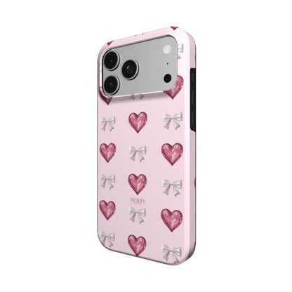 iPhone case with heart motif in pink – Glass Hearts