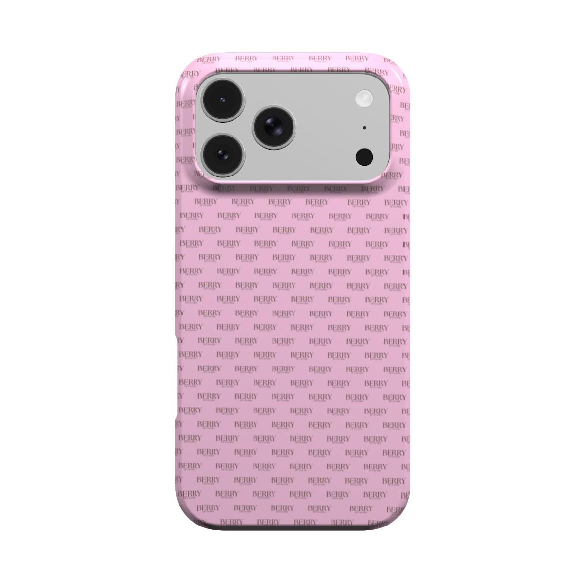 iPhone-Hülle mit schlichtem Design Farbe: Rosa – Strawberry Monogram iPhone MagSafe