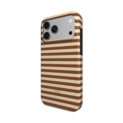 Funda para iPhone con rayas color: marrón – Cookie