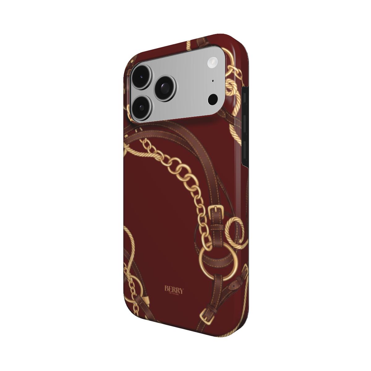 iPhone-Hülle mit dekorativem Design Farbe: Bordeaux – Burgundy Equestrian