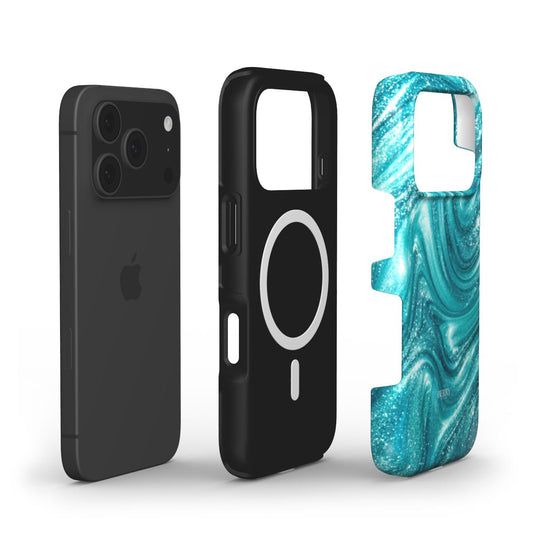 Funda para iPhone con diseño glamuroso color: azul – St. Tropez iPhone MagSafe
