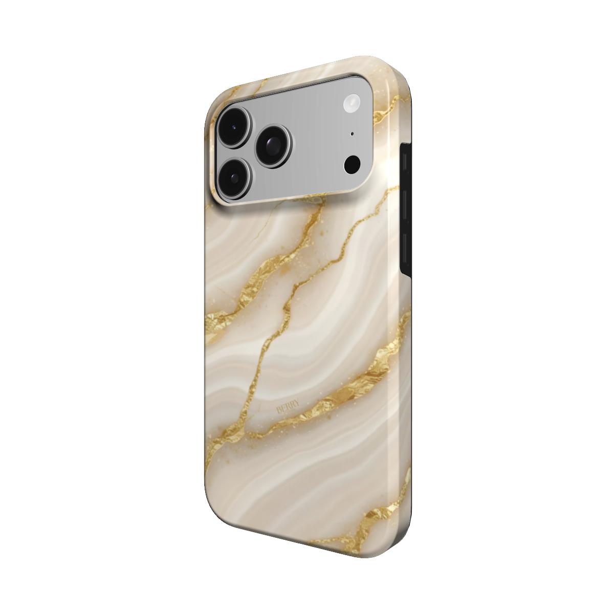 iPhone case with marble pattern in gold – Gold Marble Quartz