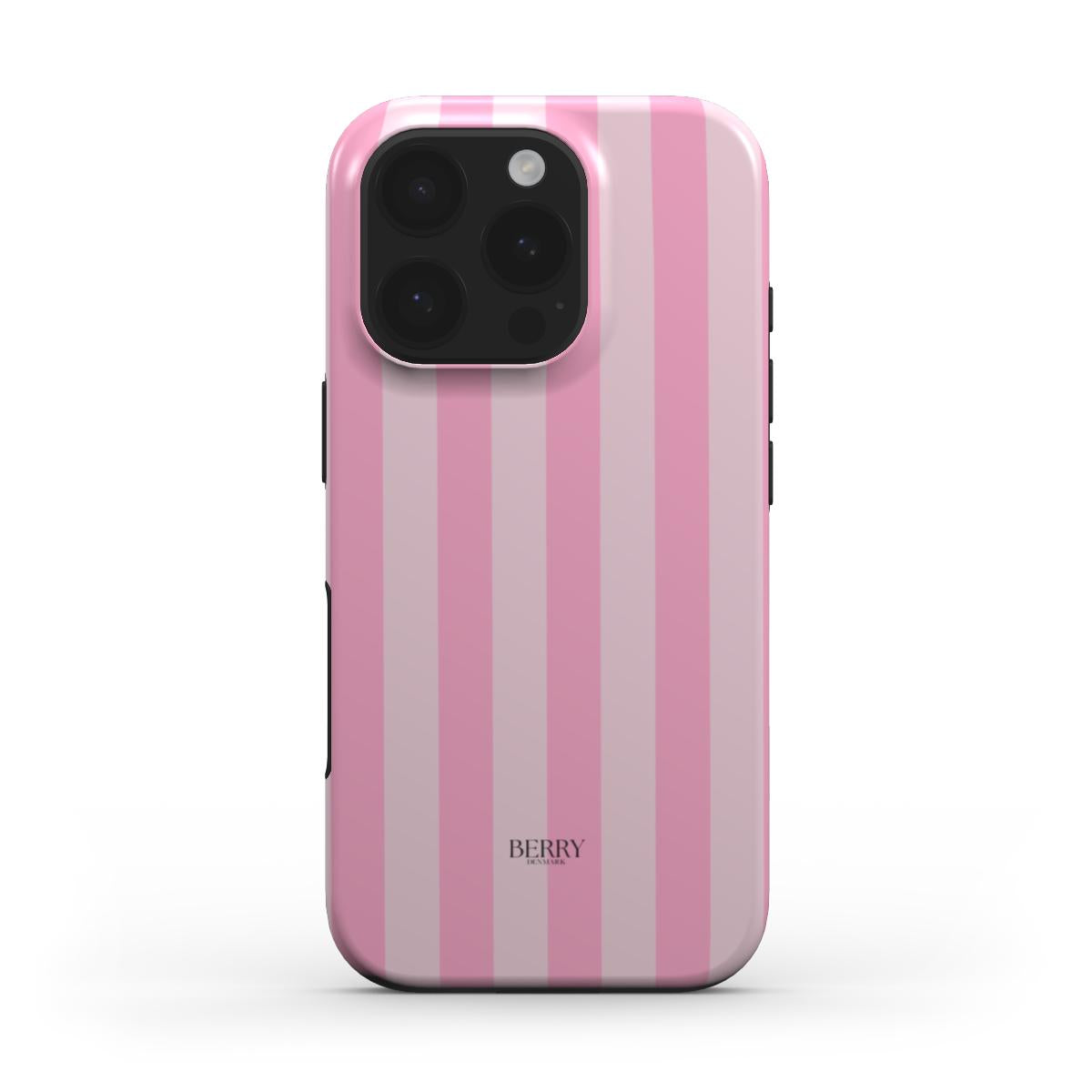 Trendy pink striped phone case with a sleek design, featuring a feminine and stylish look perfect for that girly and popular aesthetic.