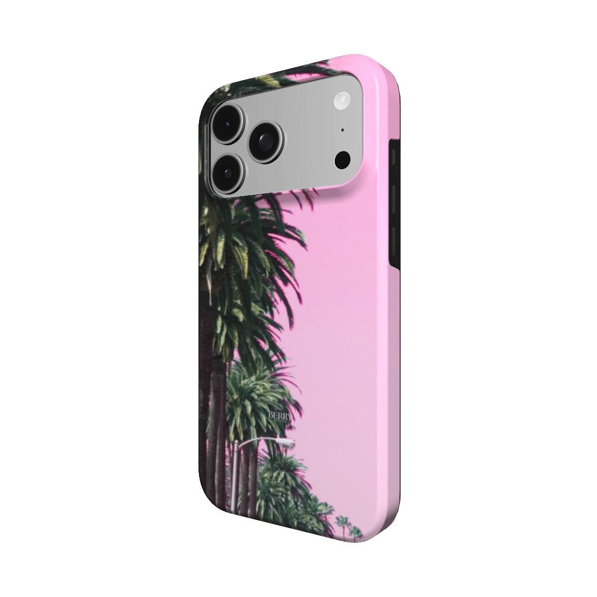 iPhone-hoesje met palmboommotief kleur: roze – Pink Dreams
