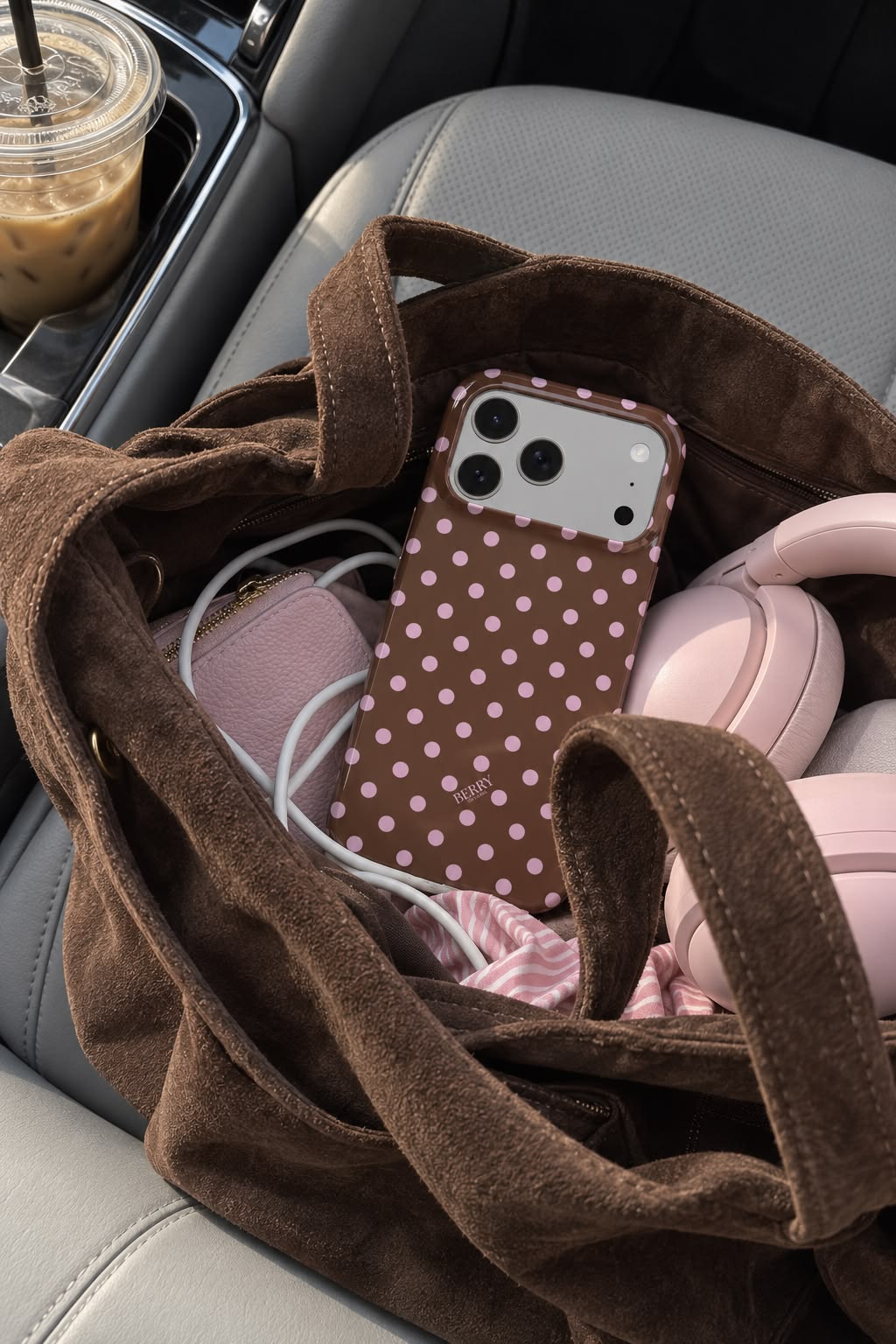 Funda para iPhone con diseño elegante – Strawberry Mocha