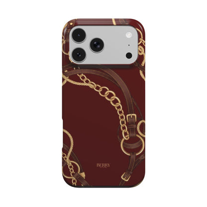 iPhone-Hülle mit dekorativem Design Farbe: Bordeaux – Burgundy Equestrian