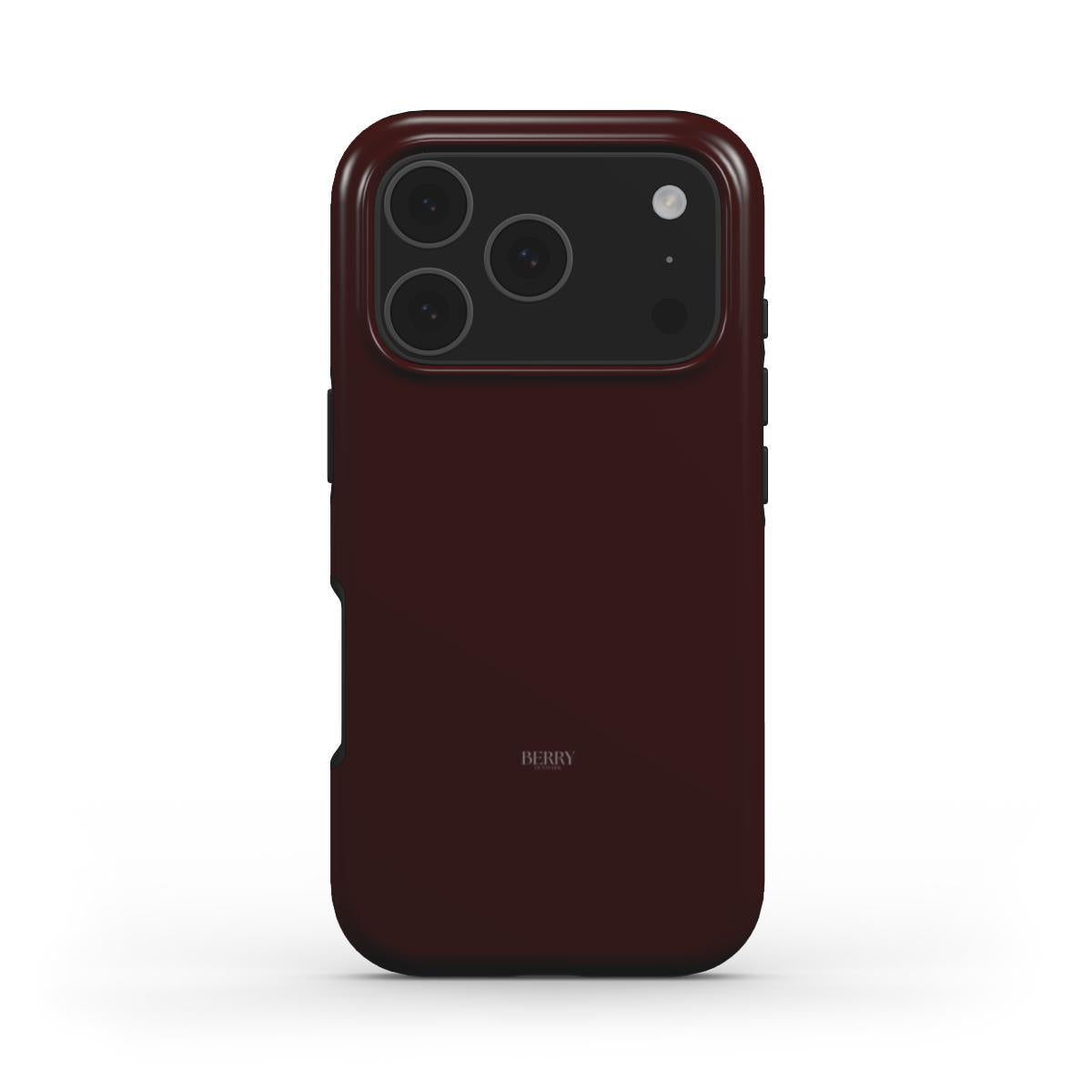 Trendy feminine phone case in deep red with a sleek, minimalist design offering stylish protection and elegant appeal.