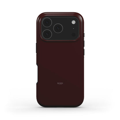 Trendy feminine phone case in deep red with a sleek, minimalist design offering stylish protection and elegant appeal.