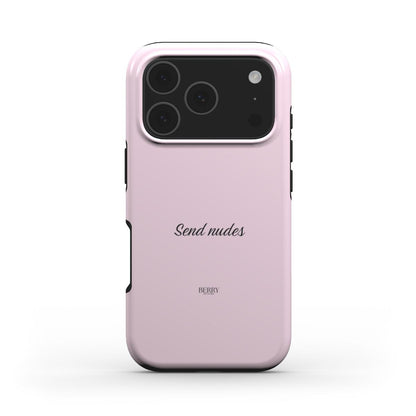 Trendy pink phone case with elegant script text, featuring a feminine and popular design perfect for that girl aesthetic and stylish everyday use.