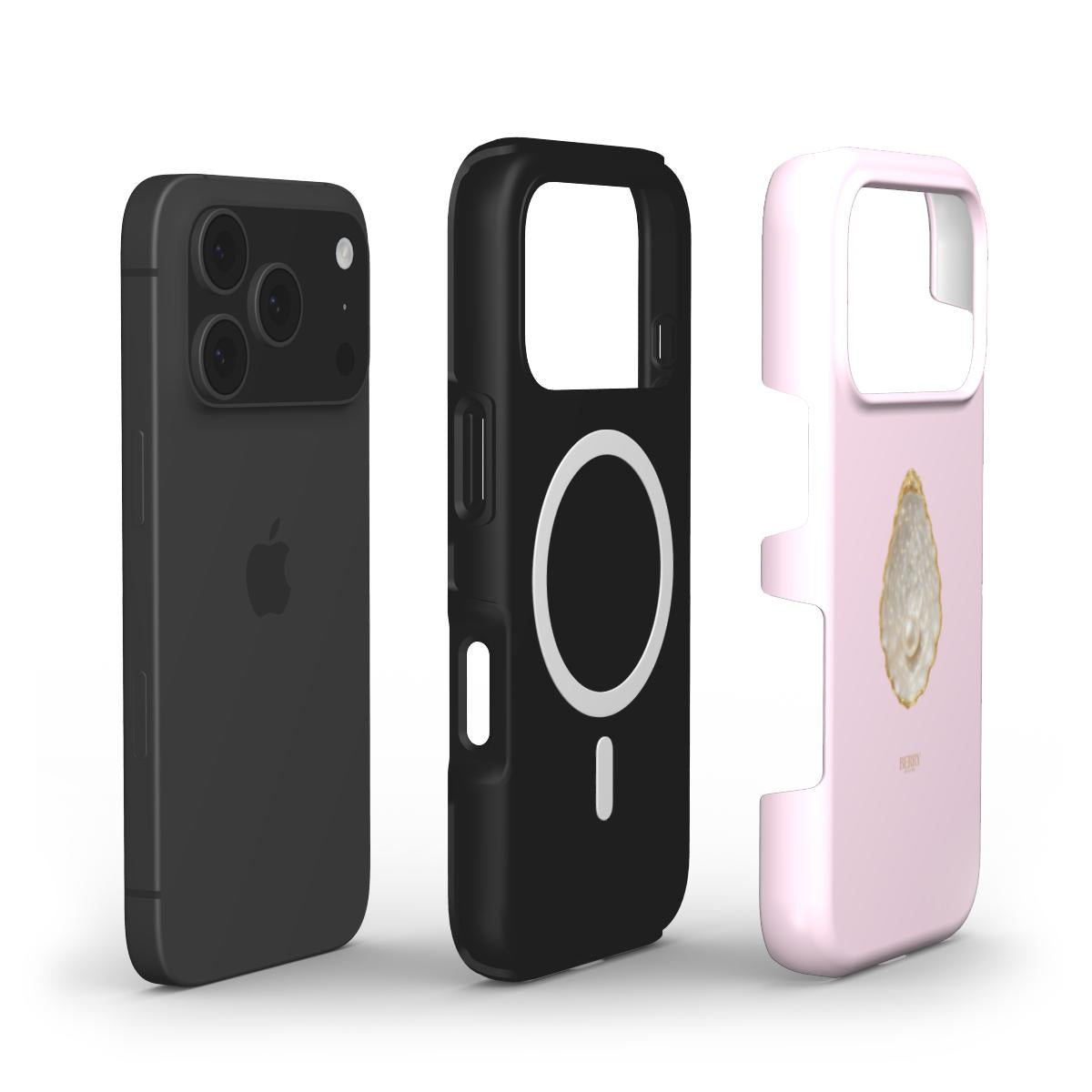 Trendy Girly pink phone case with pearly rose design offering a feminine and aesthetic look, perfect for that popular stylish accessory vibe.
