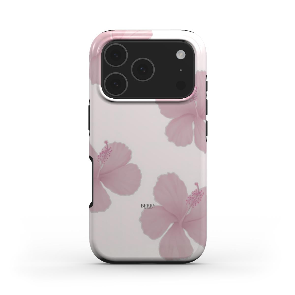 Trendy soft pink floral phone case with delicate blossoms design, combining feminine charm and modern aesthetic for that popular girly look.