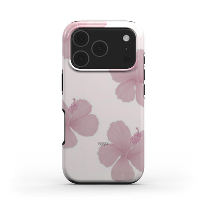 Trendy soft pink floral phone case with delicate blossoms design, combining feminine charm and modern aesthetic for that popular girly look.