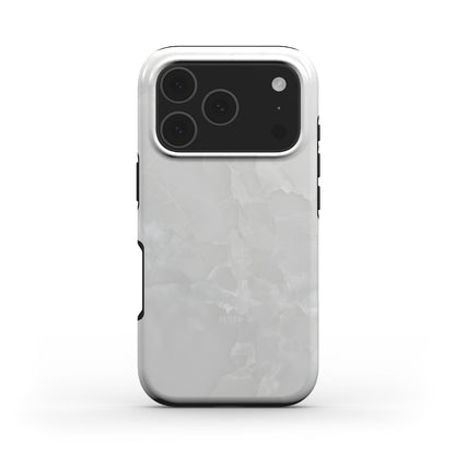 Trendy clear quartz patterned phone case in a sleek, transparent design with a feminine and aesthetic look for a stylish everyday accessory.
