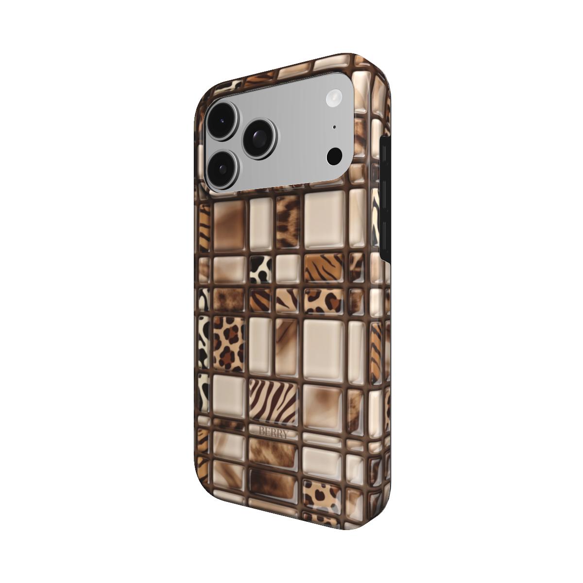 iPhone-skal med leopardmönster – Glass Cat iPhone MagSafe