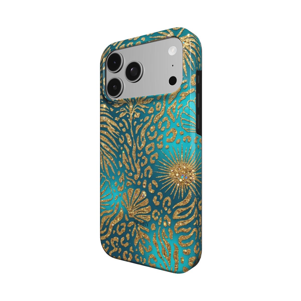 Custodia per iPhone con design glamour colore: blu – Euro 00's