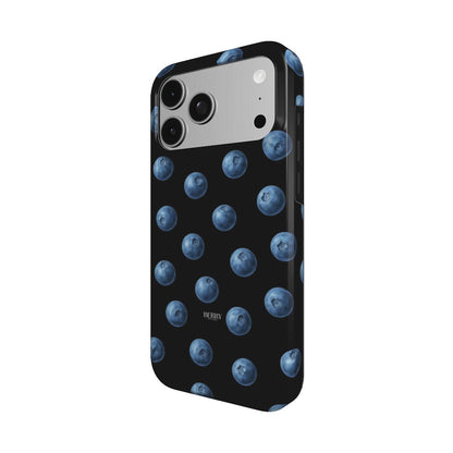 Coque pour iPhone avec design épuré pour un style personnel – Blueberry Kisses Midnight
