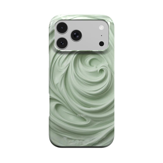 Coque pour iPhone avec design épuré couleur : vert matcha – Creamy Matcha