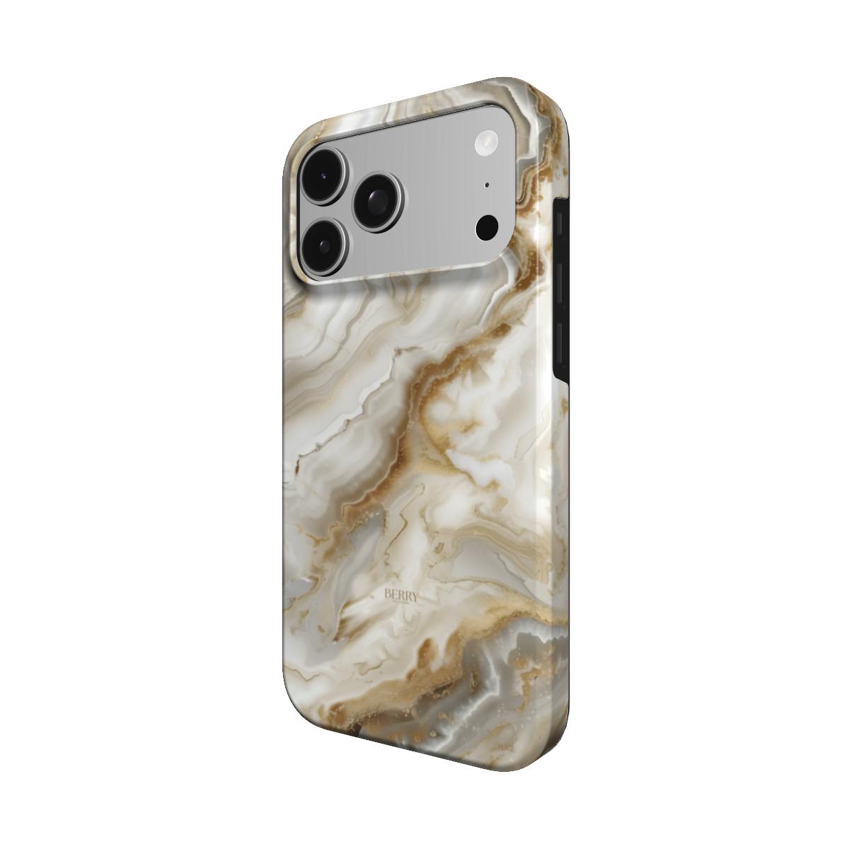 Funda para iPhone con patrón de mármol color: beige – Desert Marble Quartz