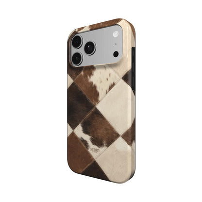 iPhone-deksel med kumønster farge: brun – Rodeo Chic