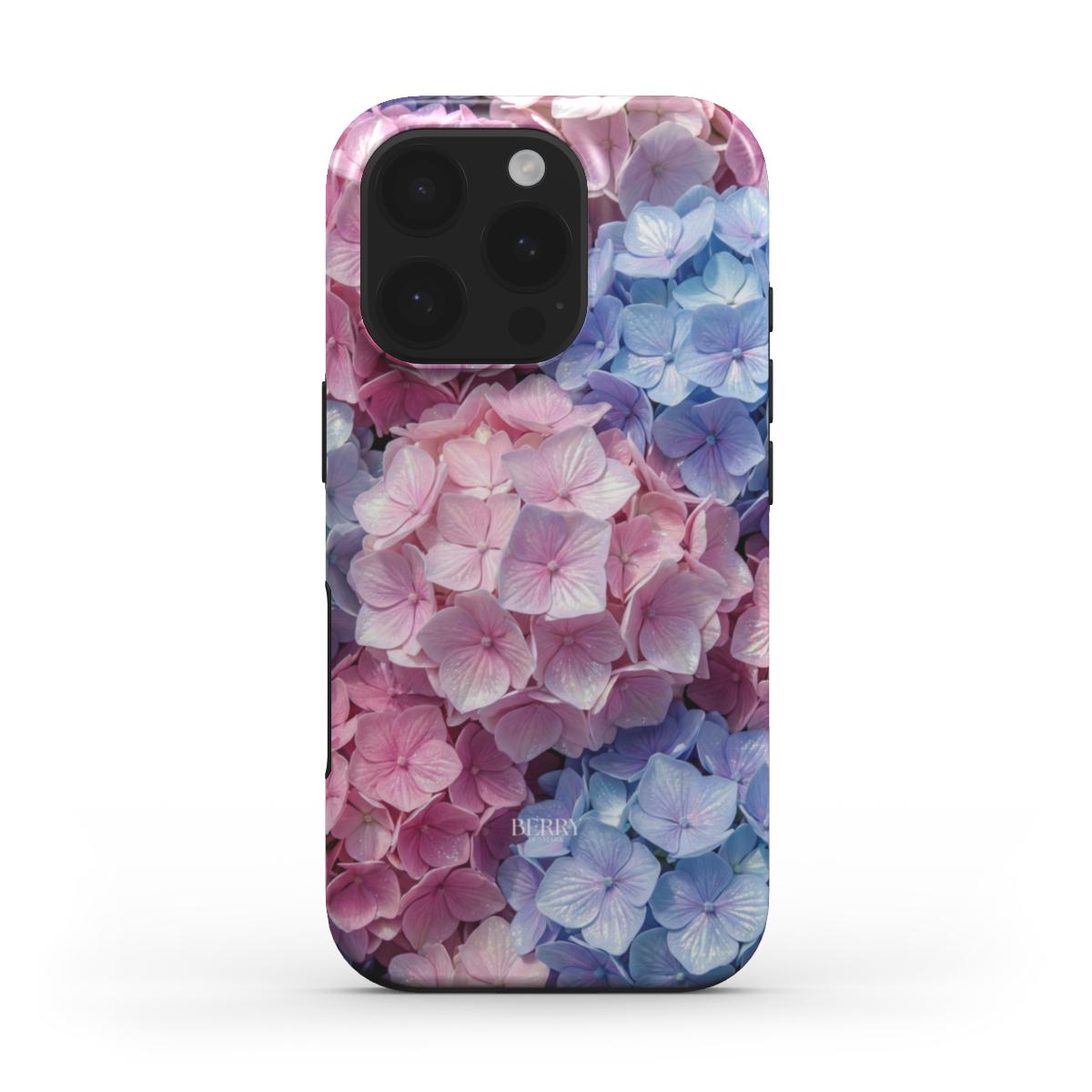 Berry Denmark Glossy Hortensia hydrangea floral iPhone 16 Pro Max phone case design