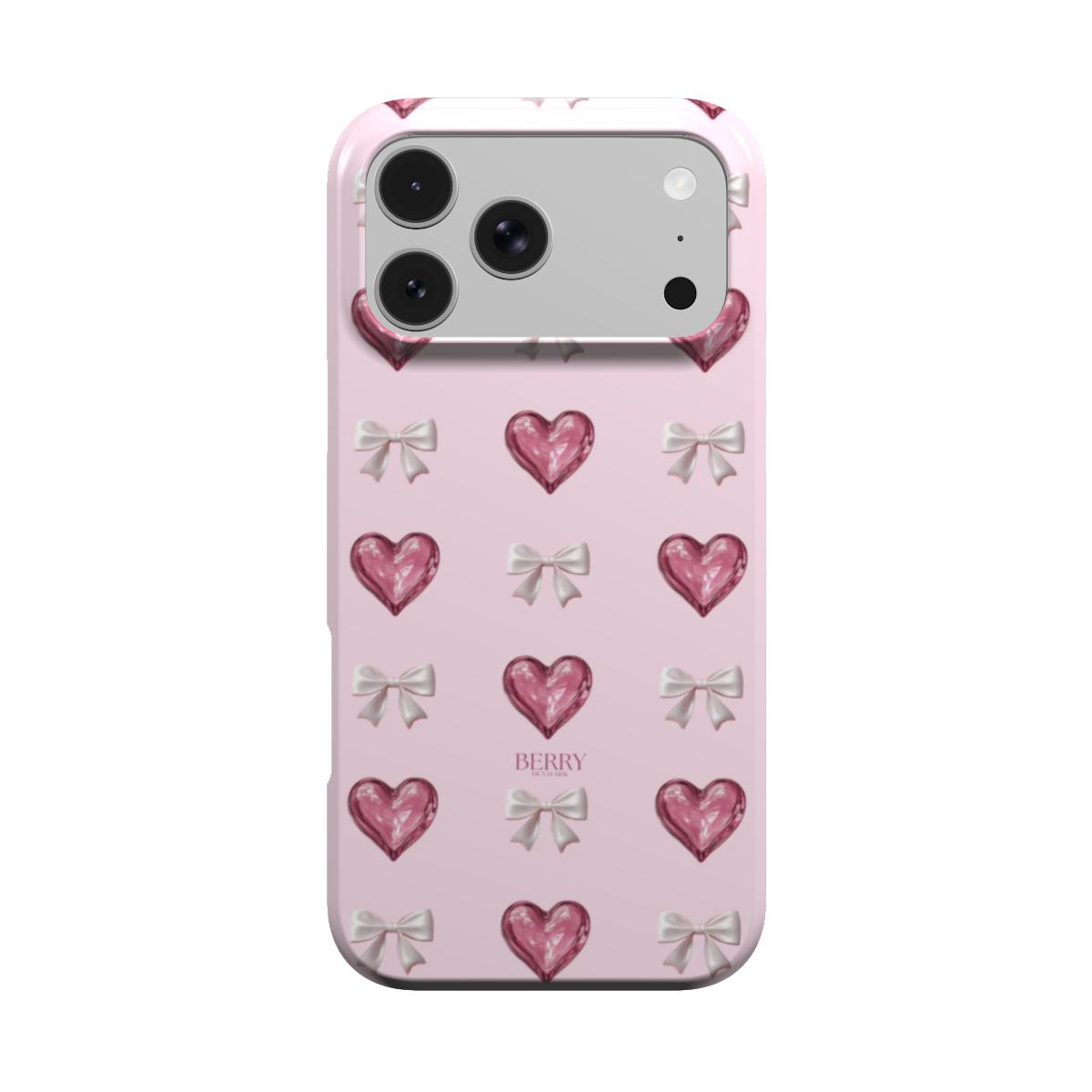iPhone case with heart motif in pink – Glass Hearts