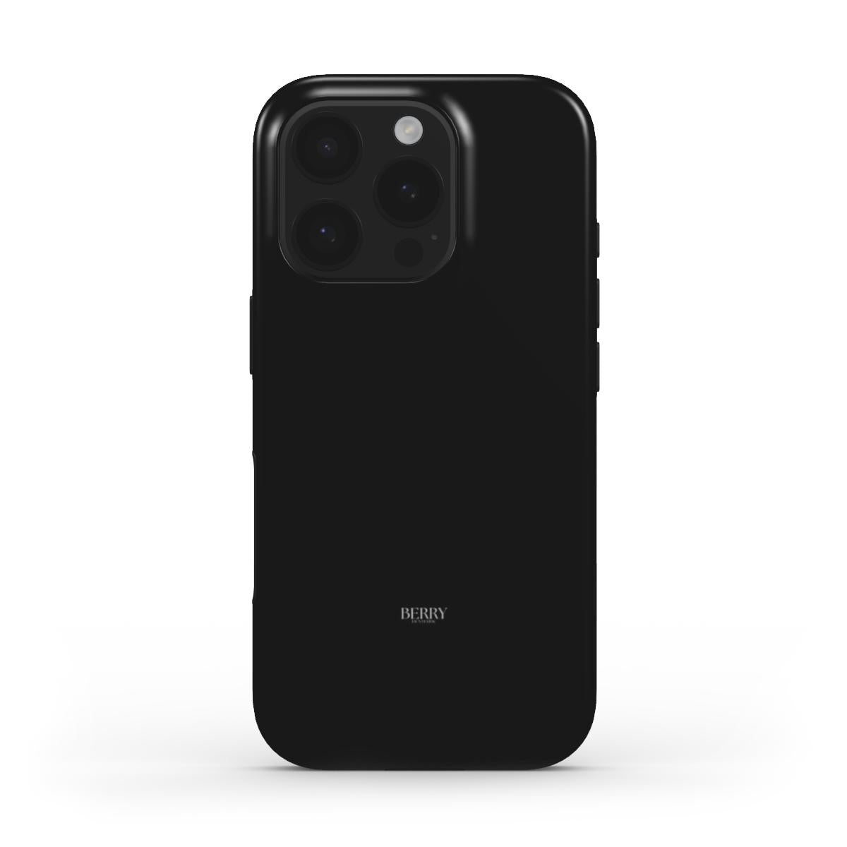 Sleek and trendy black phone case with a minimalist design, combining feminine charm and a popular aesthetic for a stylish and protective accessory.