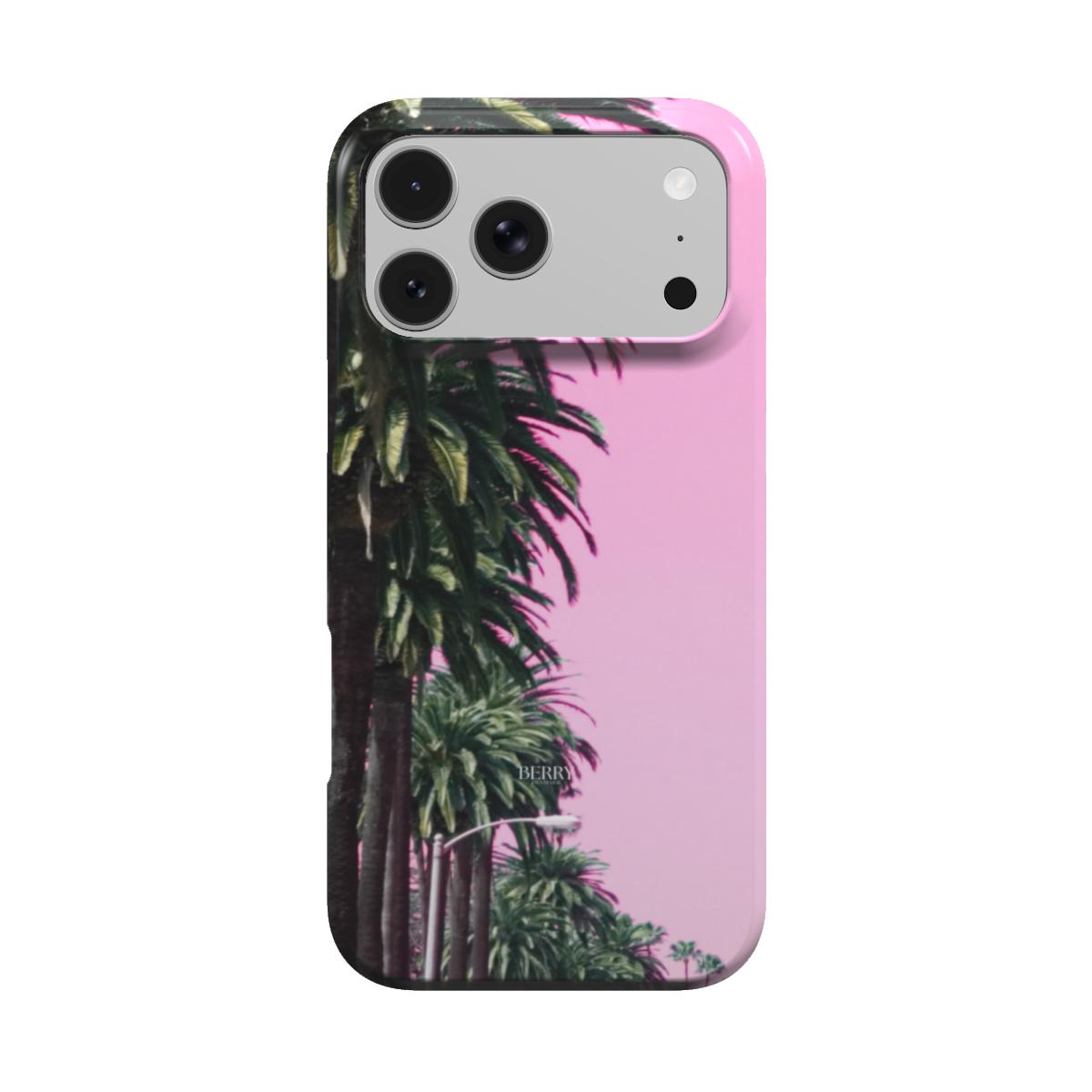 iPhone-hoesje met palmboommotief kleur: roze – Pink Dreams