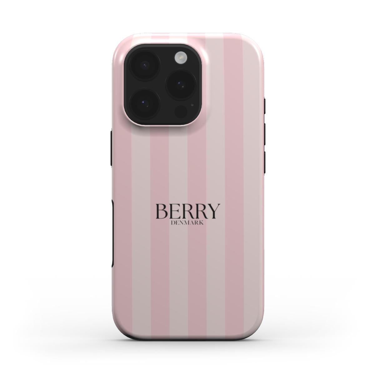 Trendy pink striped phone case with a feminine aesthetic, featuring a sleek design that embodies a beautiful and popular girly style.